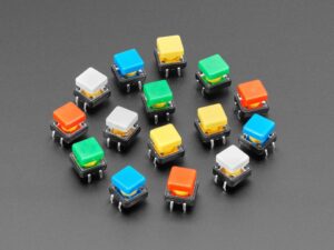 Colorful 12mm Square Tactile Button Switch Assortment - 15 pack
