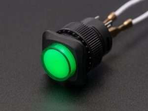 16mm Illuminated Pushbutton - Green Latching On/Off Switch