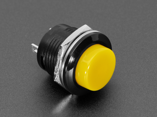 Stacked from 6 images. Method=C (S=6) 16mm Panel Mount Momentary Pushbutton - Yellow
