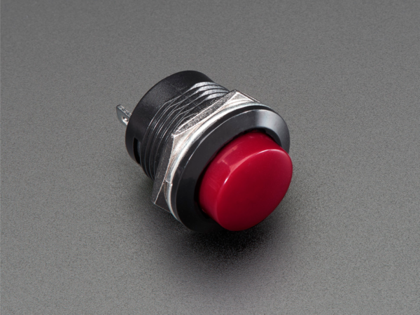 16mm Panel Mount Momentary Pushbutton -  Burgundy