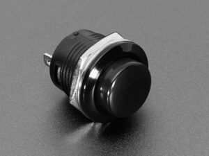 16mm Panel Mount Momentary Pushbutton -  Black