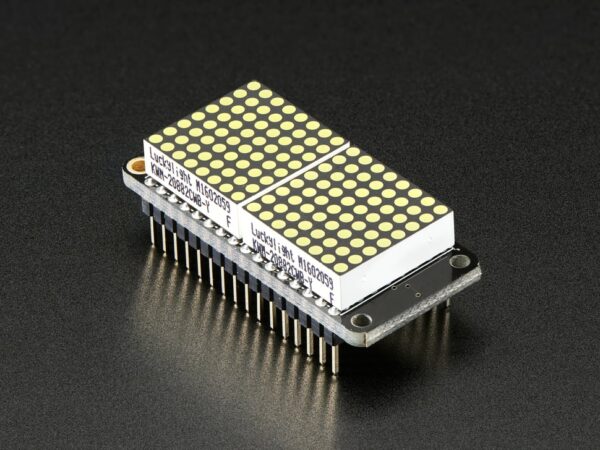0.8" 8x16 LED Matrix FeatherWing Display Kit - White