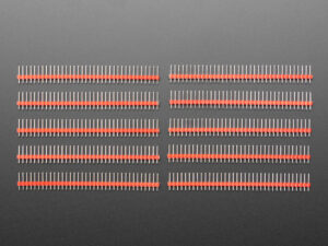 Break-away 0.1" 36-pin strip male header - Red - 10 pack