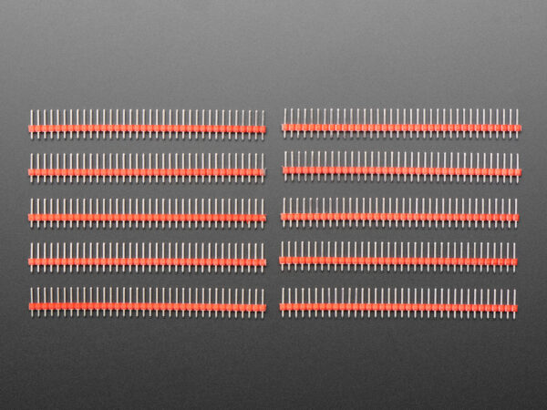Break-away 0.1" 36-pin strip male header - Red - 10 pack
