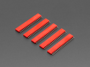 20-pin 0.1" Female Header - Red - 5 pack
