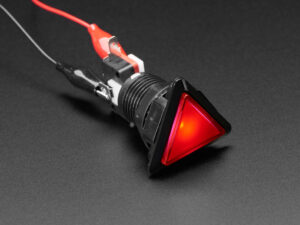 LED Illuminated Triangle Pushbutton A.K.A 1960s Sci-Fi Buttons - Red