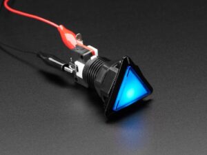 LED Illuminated Triangle Pushbutton A.K.A 1960s Sci-Fi Buttons - Blue