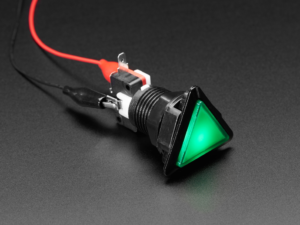 LED Illuminated Triangle Pushbutton A.K.A 1960s Sci-Fi Buttons - Green