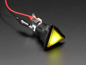 LED Illuminated Triangle Pushbutton A.K.A 1960s Sci-Fi Buttons - Yellow