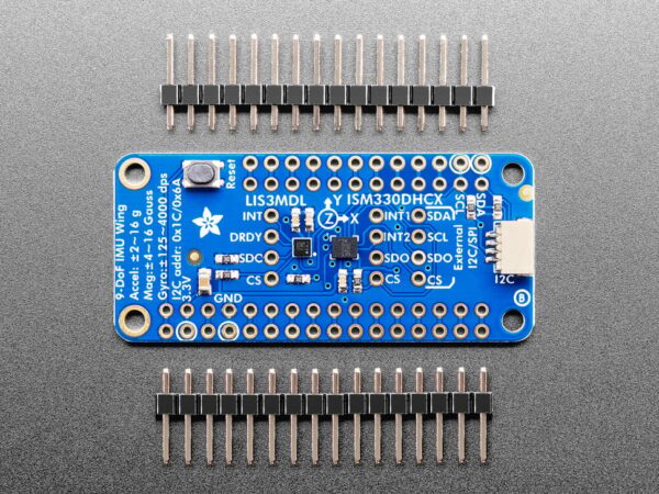 ISM330DHCX + LIS3MDL FeatherWing - High Precision 9-DoF IMU