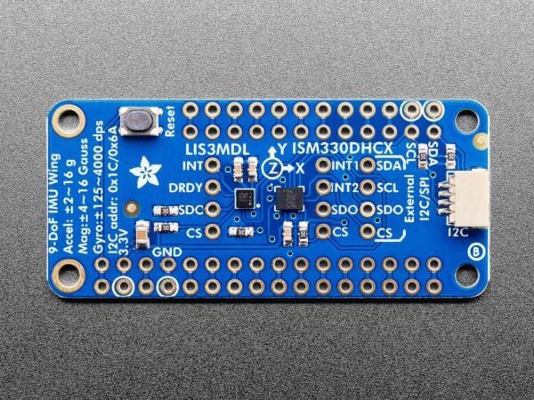 ISM330DHCX + LIS3MDL FeatherWing - High Precision 9-DoF IMU