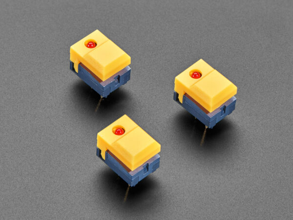 Stacked from 11 images. Method=B (R=2,S=5) Step Switch with LED - Three Pack of Yellow with Red LED - PB86-A1