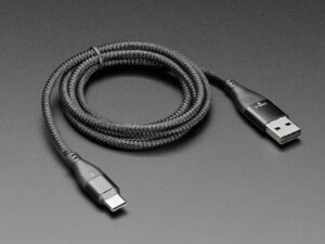 Black Woven USB A or Type-C to Type-C Cable with Magnetic Tip - 1 meter long