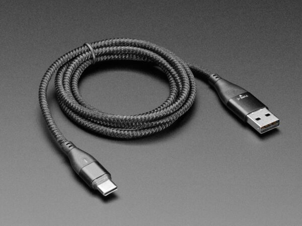 Black Woven USB A or Type-C to Type-C Cable with Magnetic Tip - 1 meter long