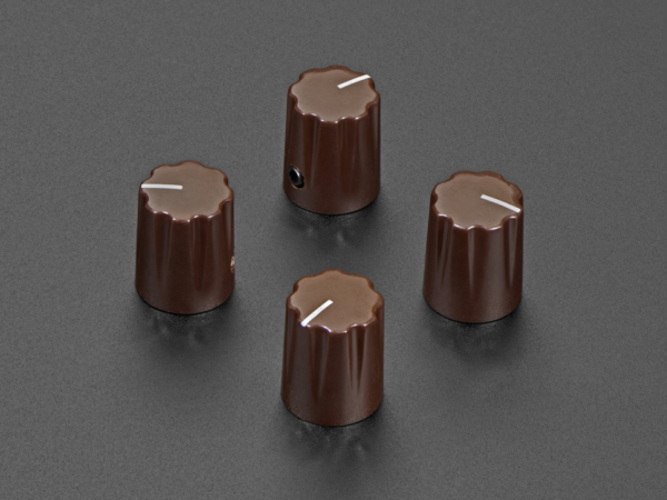 Brown Micro Potentiometer Knob - 4 pack
