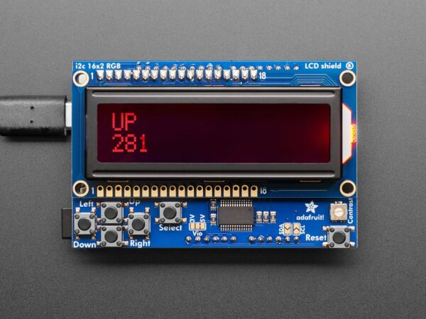 714-12.jpg RGB LCD Shield Kit w/ 16x2 Character Display - Only 2 pins used! - NEGATIVE DISPLAY