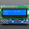 772-06.jpg LCD Shield Kit w/ 16x2 Character Display - Only 2 pins used! - BLUE AND WHITE