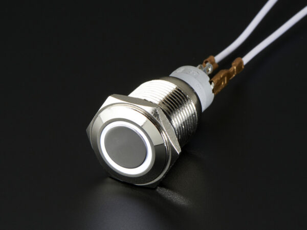 917-00.jpg Rugged Metal On/Off Switch with White LED Ring - 16mm White On/Off
